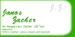 janos zacher business card